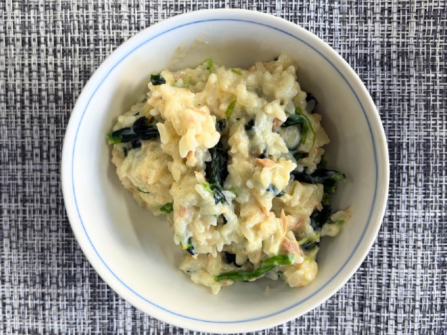 保護中: 高校生が考えた鉄がとれる簡単レシピ～ほうれん草とツナのミルクリゾット風